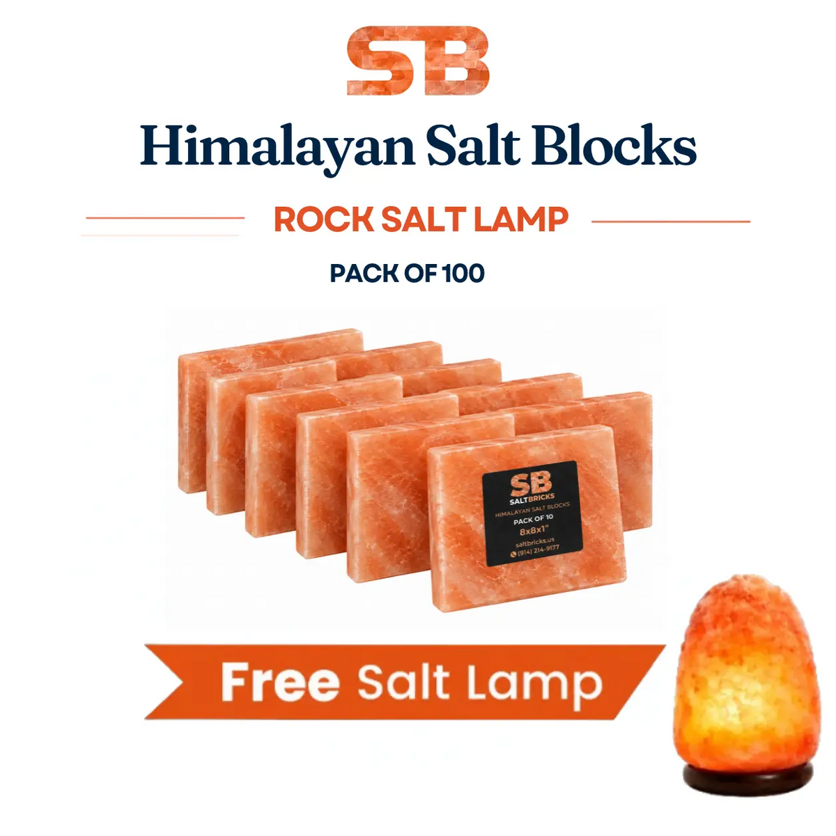 Himalayan Salt Blocks Pack Of 100 With Salt Lamp