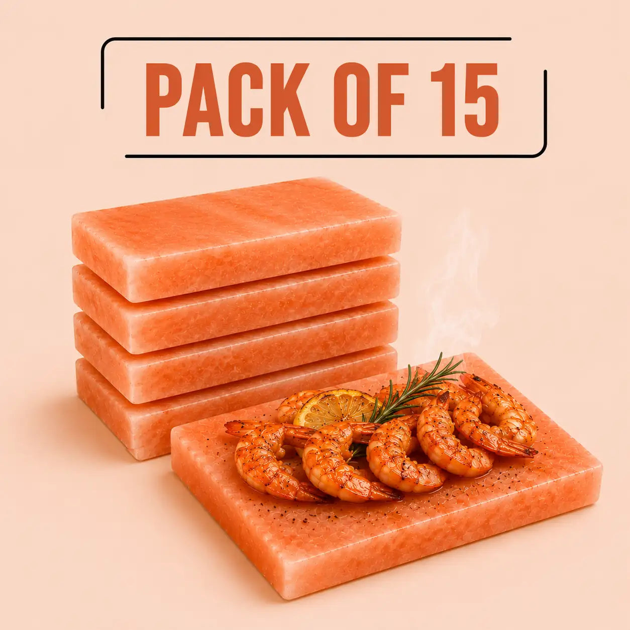 Himalayan Salt Cooking Block 8"×8"×2", Pack of 15