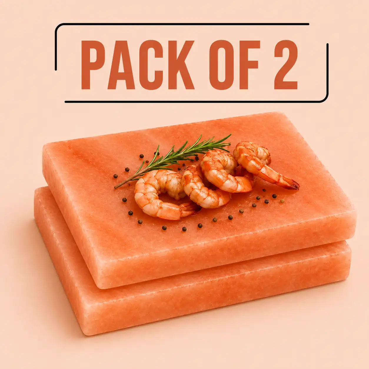 Himalayan Salt Cooking Block 8"×8"×2", Pack of 2