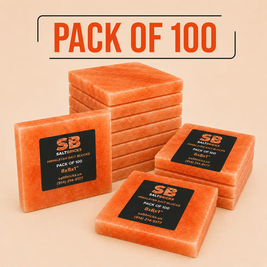 Himalayan Salt Blocks 8"×8"×1", Pack of 100