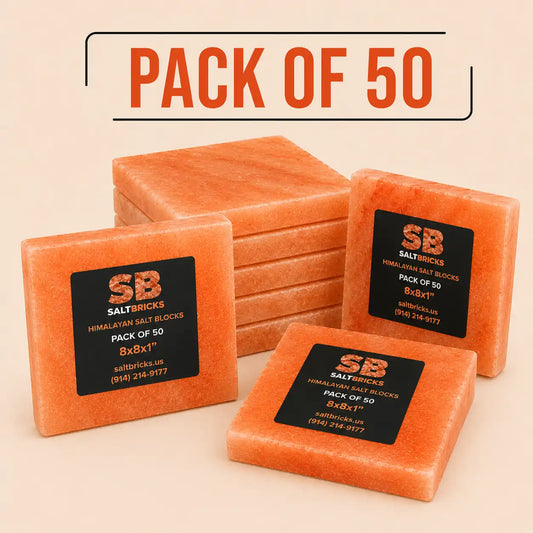 Himalayan Salt Blocks 8"×8"×1", Pack of 50