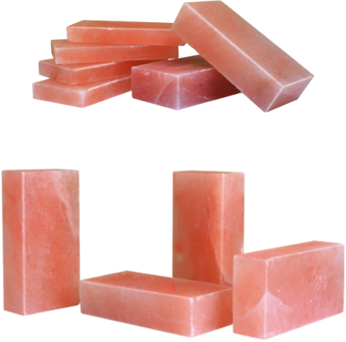 pink salt bricks and blocks