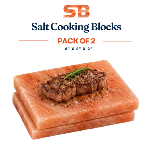 Himalayan Salt Cooking Block 8"×8"×2", Pack of 2