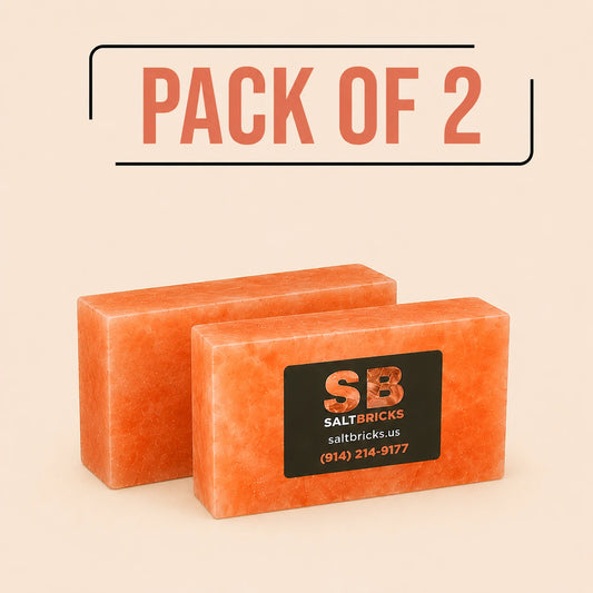 Himalayan Salt Bricks 8"×4"×2", Pack of 2