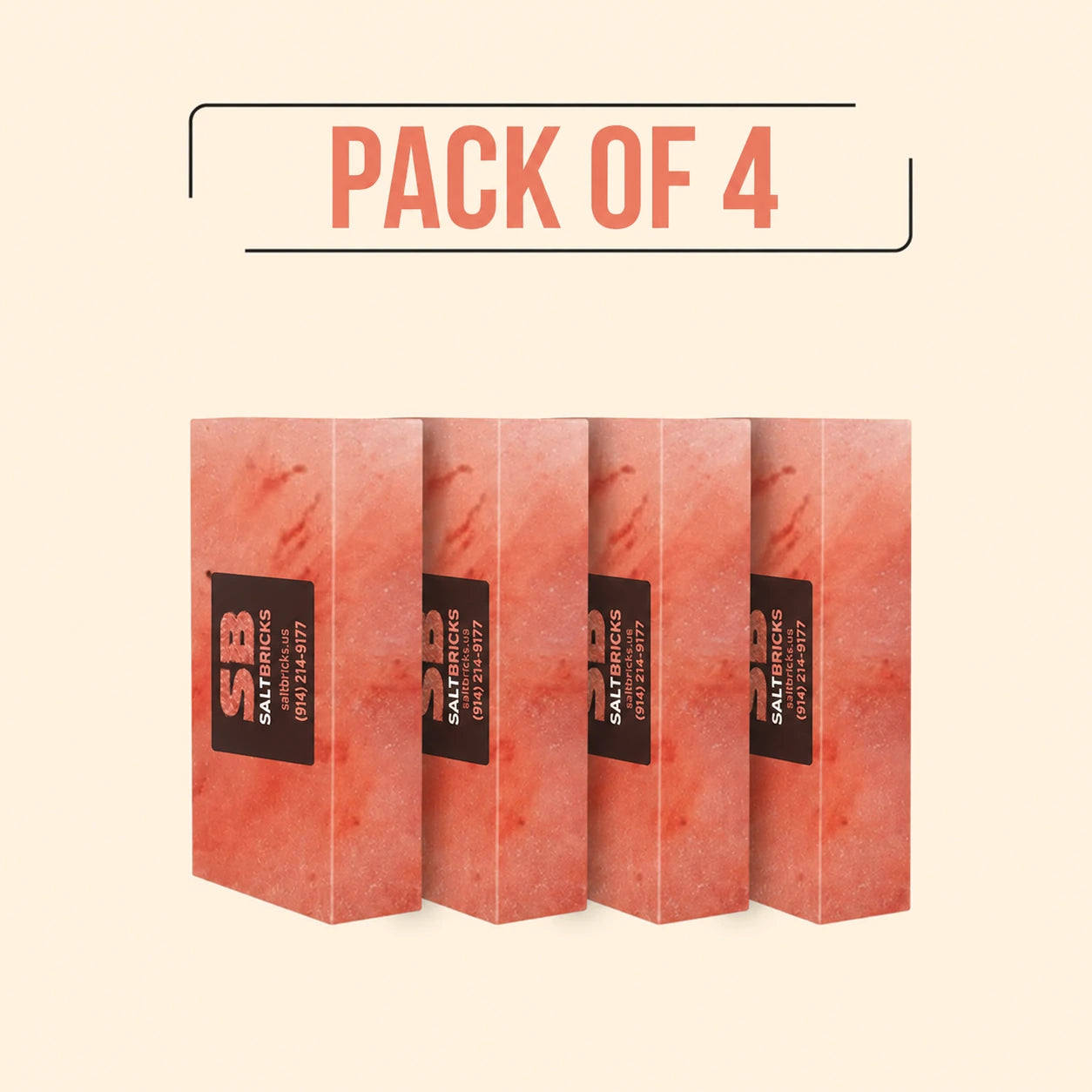 Himalayan Salt Bricks 8"×4"×2", Pack of 4