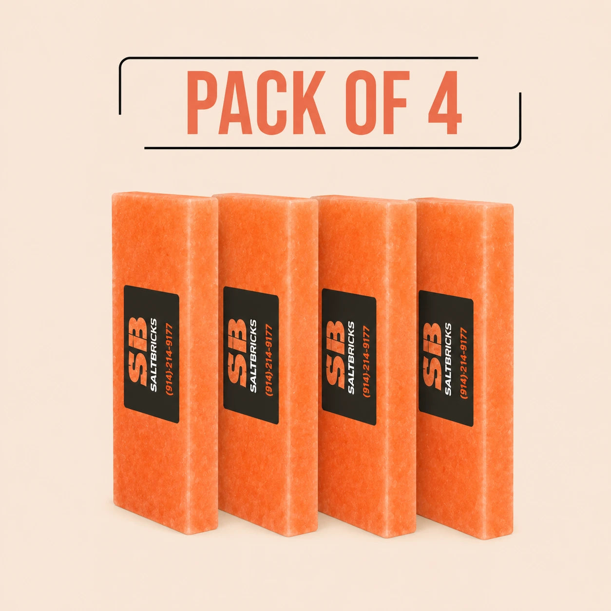 Himalayan Salt Tiles 8"×4"×1", Pack of 4