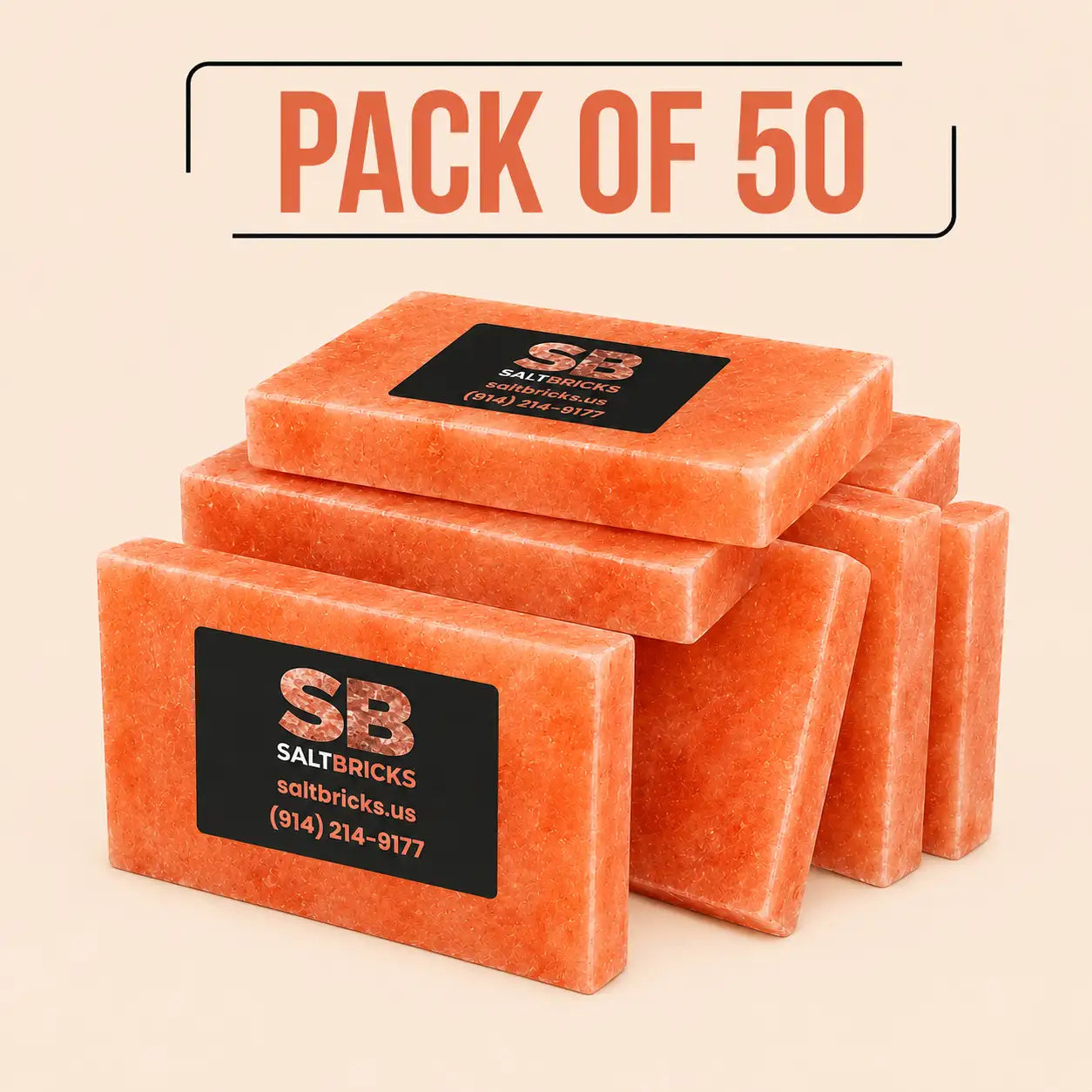 Himalayan Salt Tiles 8"×4"×1", Pack of 50