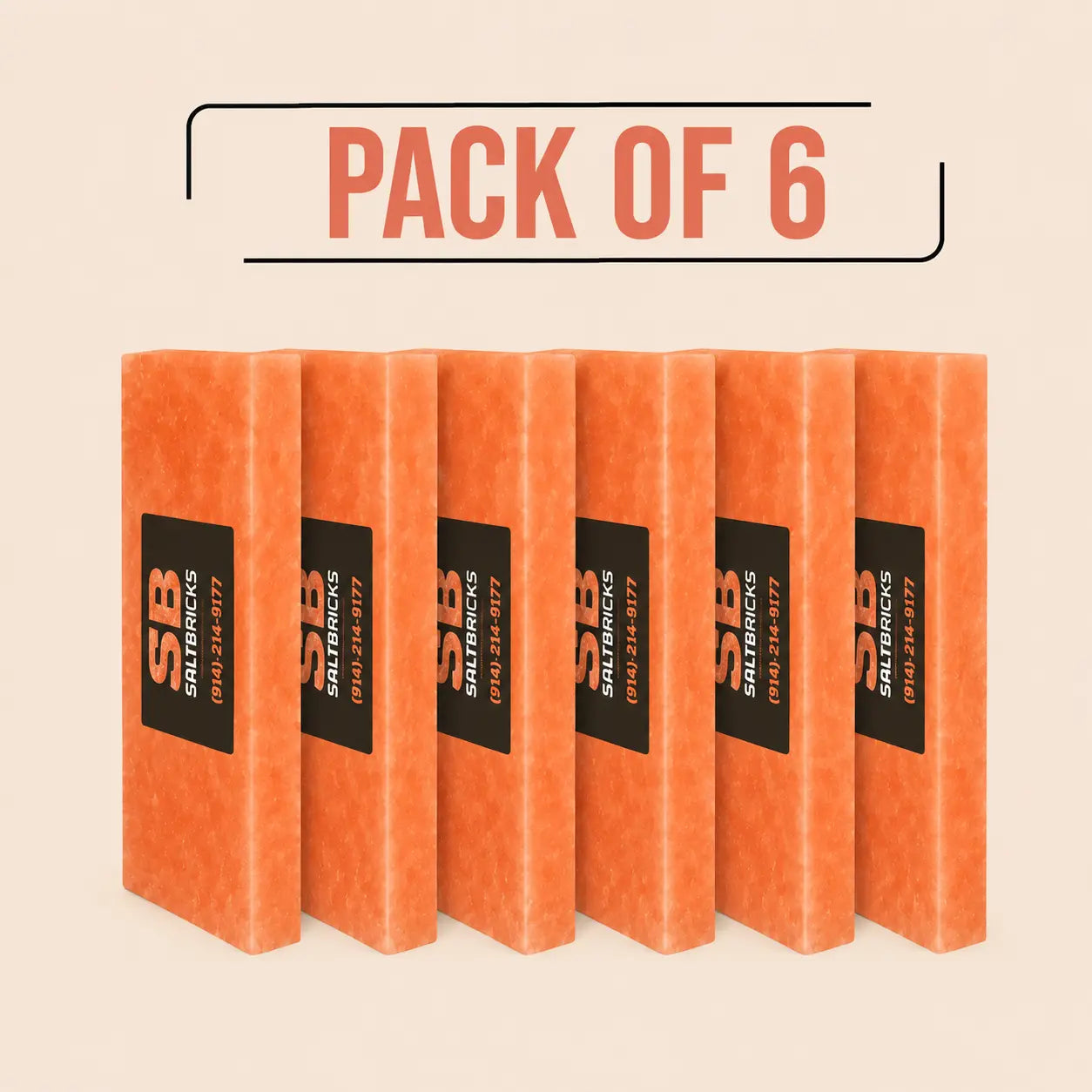 Himalayan Salt Tiles 8"×4"×1", Pack of 6