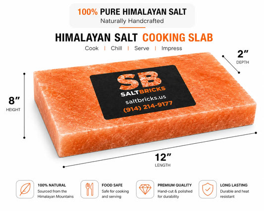 Commercial Salt Cooking Block 12"×8"×2", Pack of 15