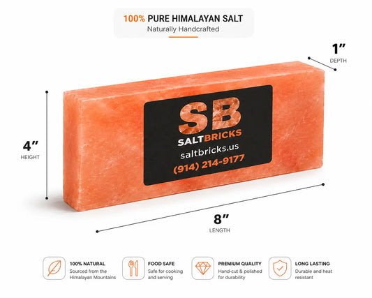 Himalayan Salt Tiles 8"×4"×1", Pack of 500