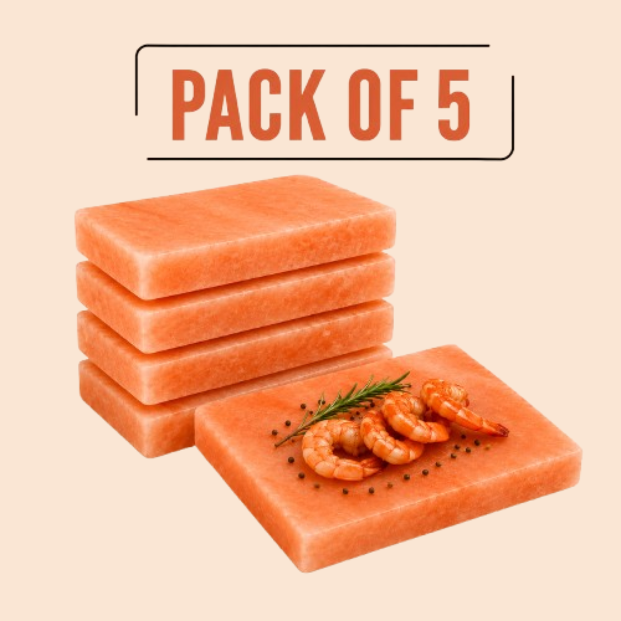 Himalayan Salt Cooking Plate 8"×8"×2", Pack of 5