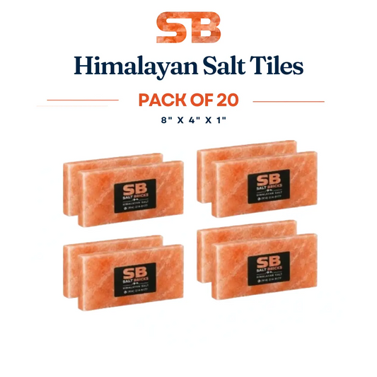Himalayan Salt Tiles 8"×4"×1", Pack of 20