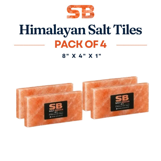 Himalayan Salt Tiles 8"×4"×1", Pack of 4
