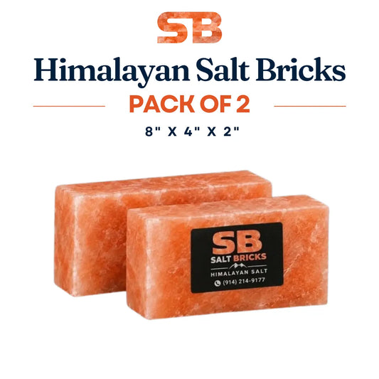 Himalayan Salt Bricks 8"×4"×2", Pack of 2