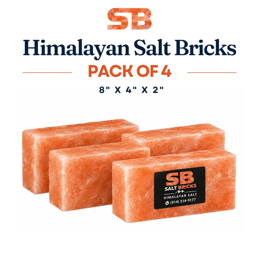 Himalayan Salt Bricks 8"×4"×2", Pack of 4