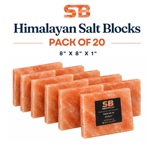 Himalayan Salt Blocks 8"×8"×1", Pack of 20