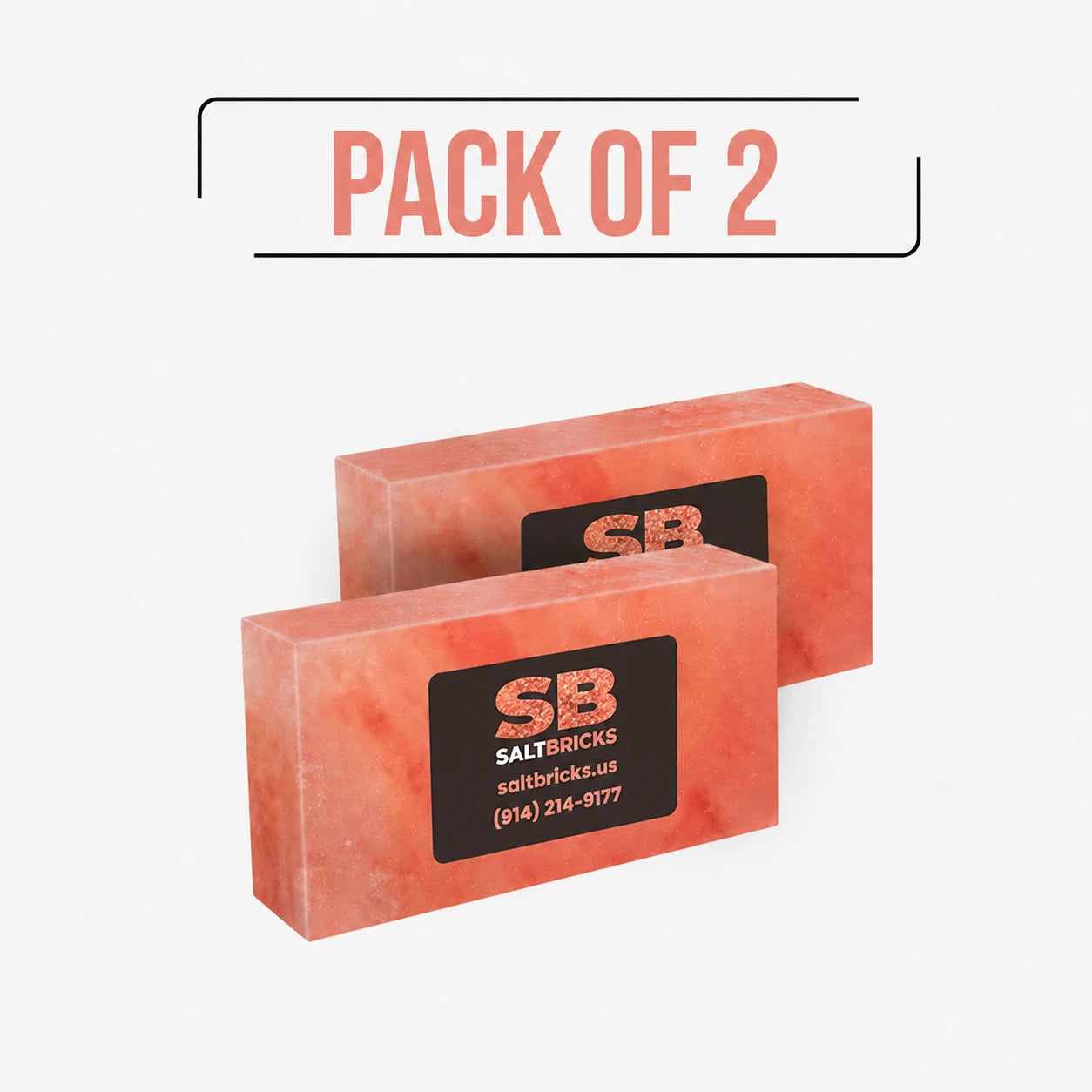 Himalayan Salt Bricks 8"×4"×2", Pack of 2