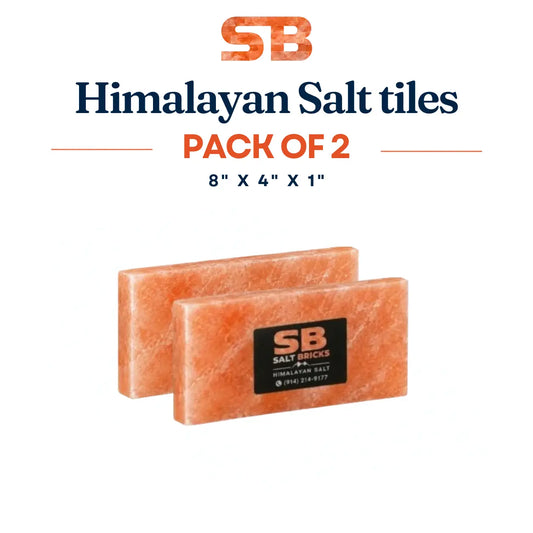 Himalayan Salt Tiles 8"×4"×1", Pack of 2