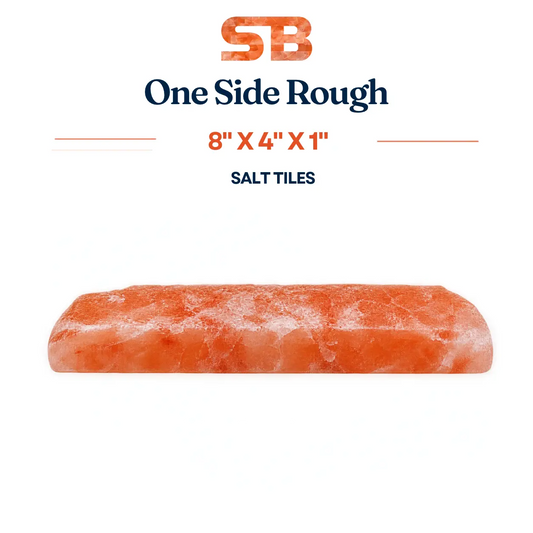 Himalayan Salt Tiles One Side Natural - 8" x 4" x 1"