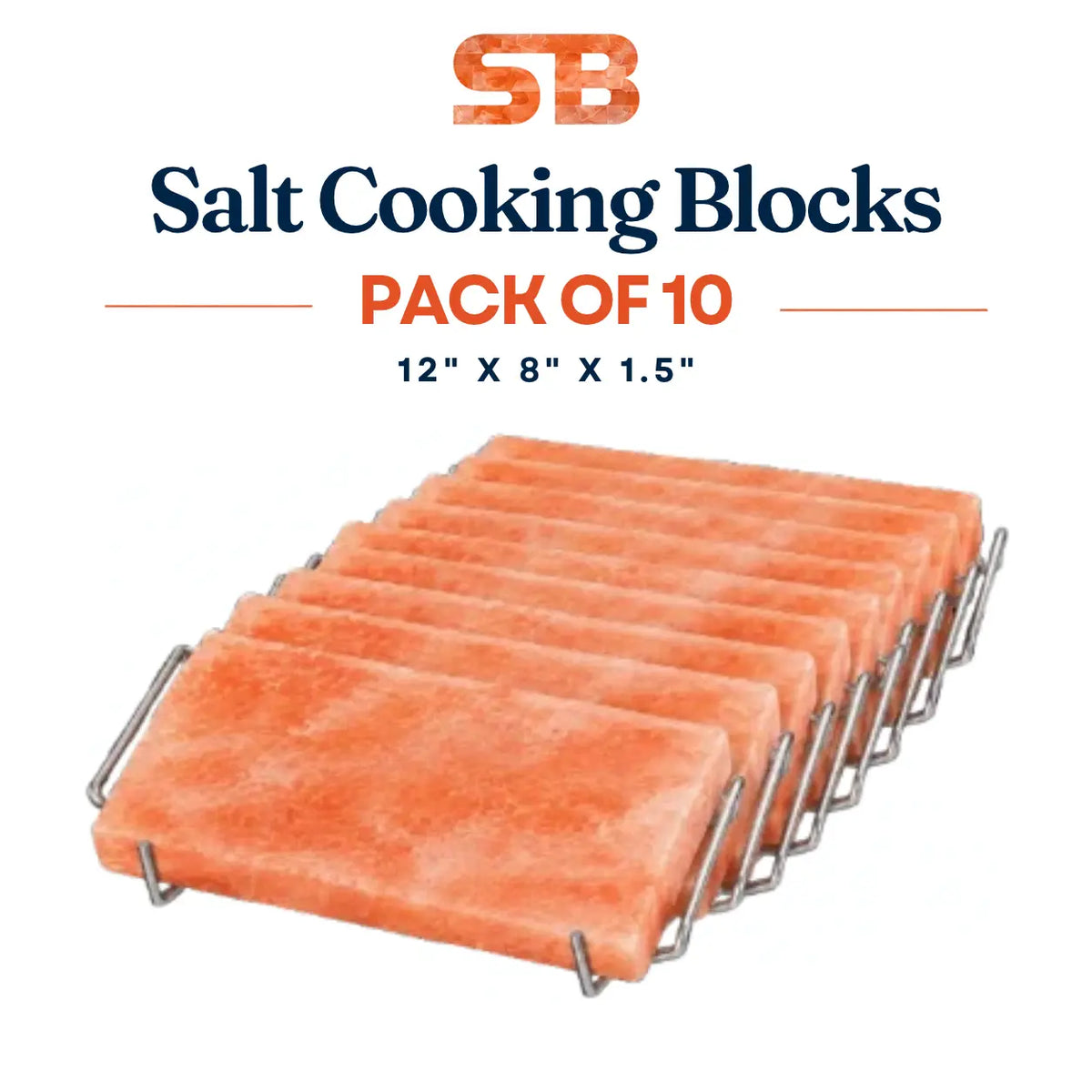 Himalayan Salt Cooing Blocks 12x8x1.5 Pack of 10