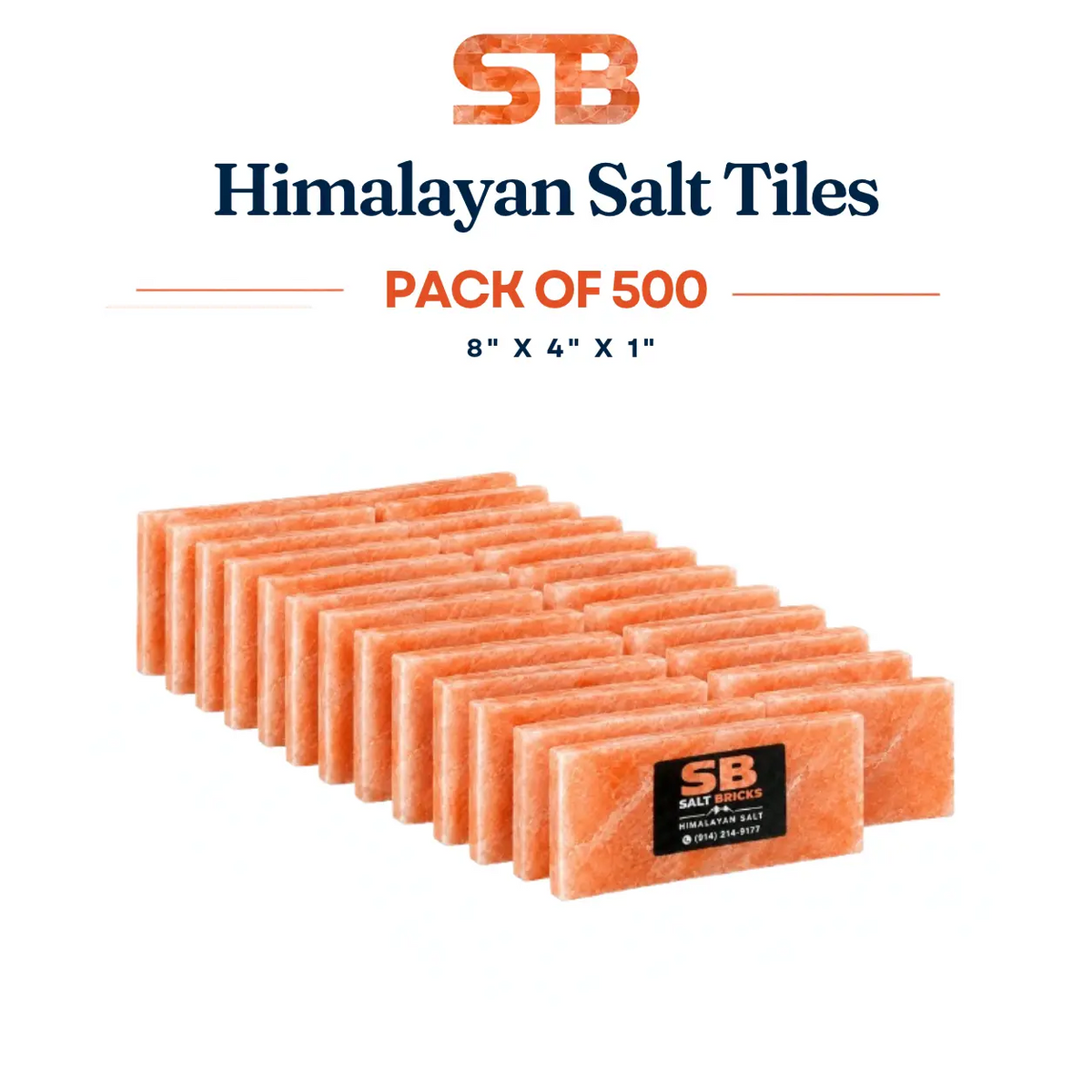 Himalayan Salt Tiles 8x4x1 Pack Of 500