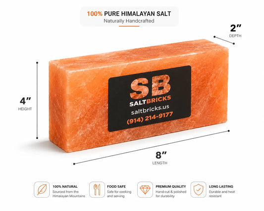 Himalayan Salt Bricks 8"×4"×2", Pack of 200