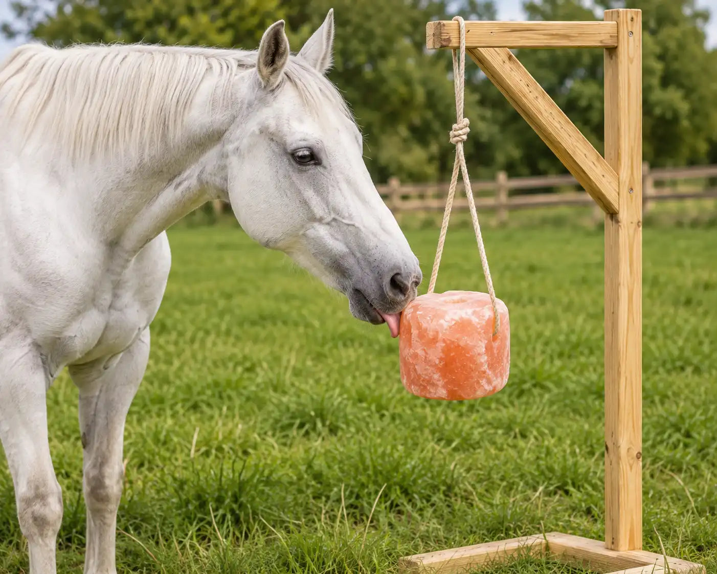 Licking Salt Block with Rope 4-5 Lbs for Animals